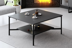 table basse noire industrielle tromso rectangle 