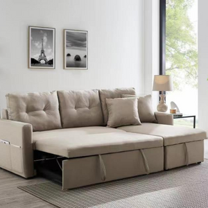 canapé d'angle déplié convertible malmo beige