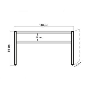 console industriel 140 cm bois et noir hanko dimensions concept usine