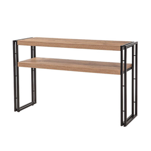 console industriel 140 cm bois et noir hanko fond blanc 3 quarts concept usine