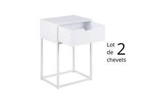 Lot 2 chevets slumber rectangle concept usine blanc