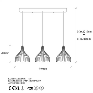 Dimensions luminaire marie