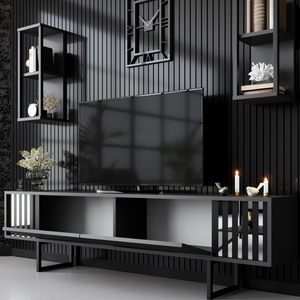 meuble TV bodo design noir uvert