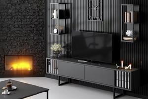 meuble TV bodo design noir rectangle