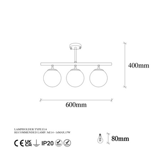 dimensions plafonnier ambre