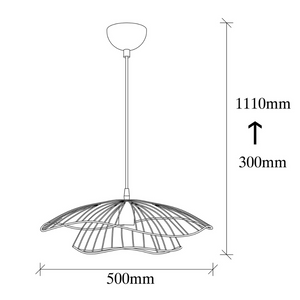 Lampe suspension lola noire dimensions