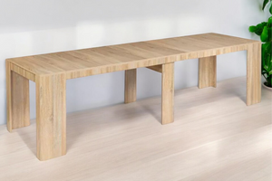 Table à manger extensible Belli dépliée rectangle