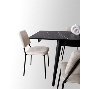 table à manger extensible marbre noir kavala fond blanc zoom format extensible chaise concept usine