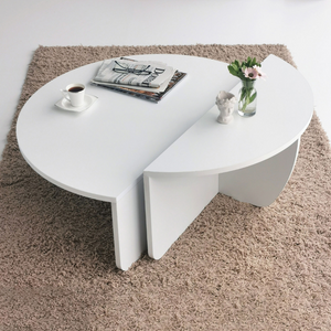 Carlow table basse blanche 3 quarts