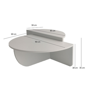 Dimensions table basse carlow blanche