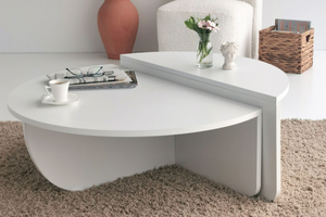 Table basse carlow blanche rectangle