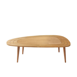 Table rana en bois clair fond blanc