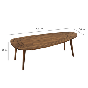 Dimensions table en bois foncé rana