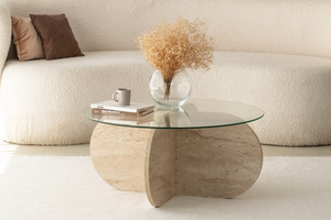 table basse ribe effet pierre rectangle