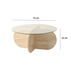 dimensions table basse ribe effet pierre