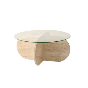 table basse ribe effet pierre fond blanc