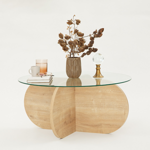 table basse verre bois ribe 