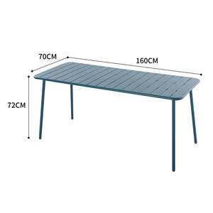 Table de jardin Bergame en acier 6 personnes bleu dimensions