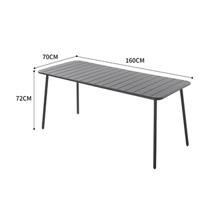 Table de jardin Bergame en acier 6 personnes gris foncé dimensions