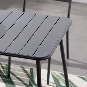 Table de jardin Bergame en acier 6 personnes gris foncé zoom table