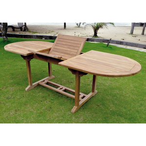 table de jardin ovale teck kajang ambiance 3 quarts concept usine