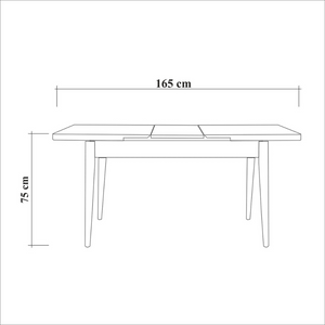 Dimensions avec rallonge table dynia bois clair bois foncé 