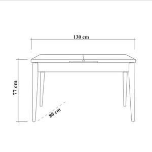 Dimensions table dynia bois clair bois foncé sans rallonge