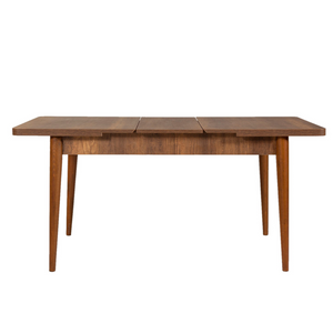 Table dynia avec rallonge bois foncé fond blanc