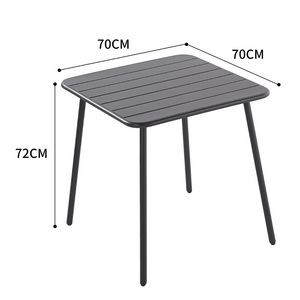 Salon de jardin 4 places acier bergame gris foncé dimensions table 