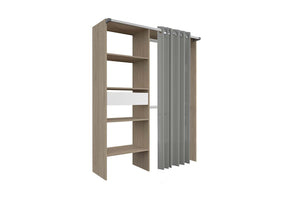 Concept usine - Elysée - dressing bois extensible avec 2 penderies, 4  étagères et un tiroir - Distriartisan